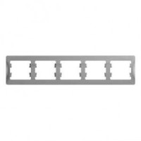 Systeme Electric GLOSSA рамка СУ 5 мест. алюм. (горизонт.) GSL000305 (5!)