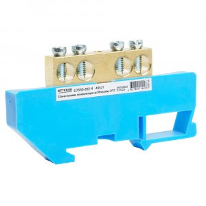 STEKKER шина нулевая "ноль" на DIN-изоляторе 8x12, 4 отв. 160А, синий LD555-812-4 49537 87
