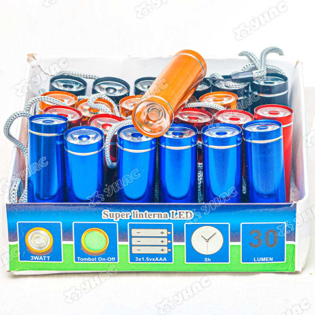 Фонарик 9см металл NA1660  х24/480