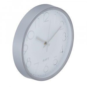 LADECOR CHRONO Часы настенные круглые, пластик, d30 см, 1xAA, оправа цвет серебряный, арт.06-13