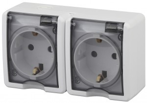 ЭРА Эксперт роз. ОУ 2 мест. 16А, IP54, земля, шт. крышка, белый, 11-2404-01, Б0020718