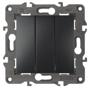 Эра 14-1107-05 СУ выкл. 3 кл., 10АХ-250В,  Elegance, антрацит 3639