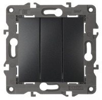 Эра 14-1107-05 СУ выкл. 3 кл., 10АХ-250В,  Elegance, антрацит 3639
