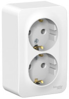 Systeme Electric BLANCA роз. ОУ 2 мест. 16А бел. (пл.осн., земля, изол.пл.) BLNRA010211 (8!)