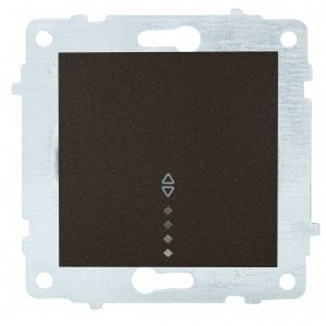 OVIVO мех. выкл. СУ 1 кл. 10А (проходной, инд.) черный металлик (ко всем рамкам) 600-000217-210