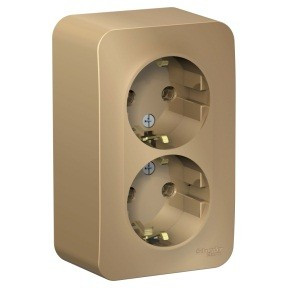 Systeme Electric BLANCA роз. ОУ 2 мест. 16А титан (пл.осн., земля, изол.пл.) BLNRA010214 (8!)