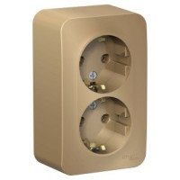 Systeme Electric BLANCA роз. ОУ 2 мест. 16А титан (пл.осн., земля, изол.пл.) BLNRA010214 (8!)