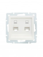 Lezard VESNA мех. роз. комп СУ 1 мест. перламутр (2хRJ45) (корп. ABS) 742-3088-141