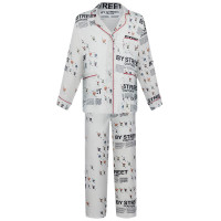 Пижама "Cards" white, мужская, белый с рисунком, разм. one size