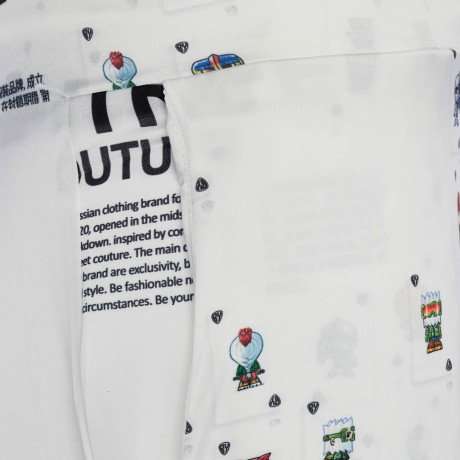 Пижама "Cards" white, мужская, белый с рисунком, разм. one size