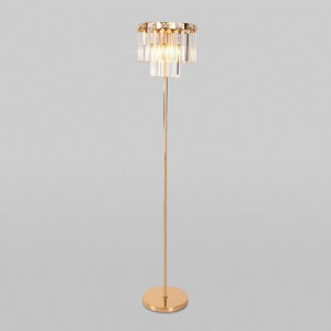 Eurosvet Торшер E14 3x60 Вт 300х300х1650 металл золото/прозрачный Elegante 01137/3 a060649