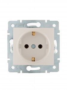 Lezard KARINA мех. роз. СУ 1 мест. 16А земля, керамика жемч.-бел. перламутр (корп. ABS) 707-3088-122