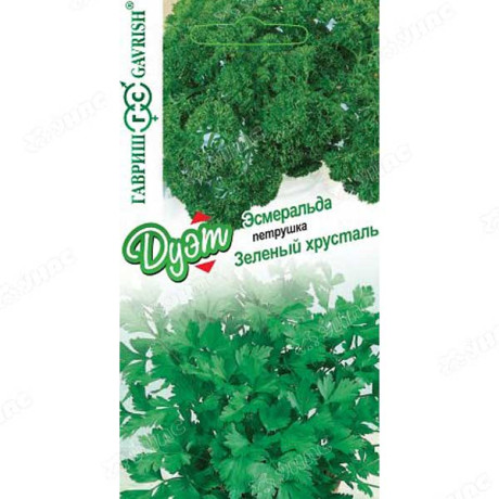 Петрушка Дуэт Зеленый хрусталь листовая+ Эсмеральда кудрявая Гавриш