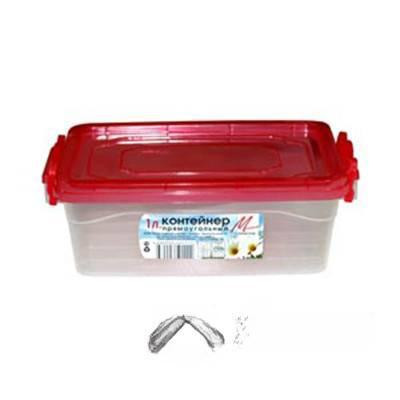 Контейнер 1 л прямоугольный для продуктов МилихПластик 06310