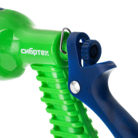 Набор поливочный, растягивающийся шланг 15 м, 7 режимов пистолет, соединитель, адаптер Сибртех