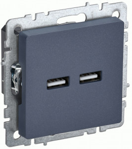 IEK BRITE мех. роз. СУ USB A+A 3,1А РЮ10-1-БрМ маренго BR-U21-D31-K35