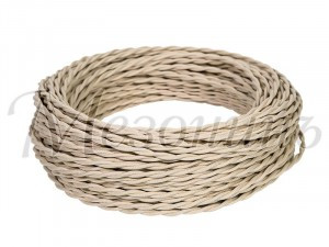 МЕЗОНИНЪ РЕТРО-провод витой 2х2,5 СЛОН. КОСТЬ (бух. 10м, цена за 1м) GE70112-02