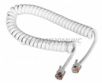 Шнур витой трубочный 2М телефонный белый REXANT цена за шт (10!), 18-2021