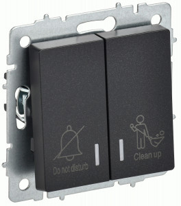 IEK BRITE мех. выкл. СУ 2 кл. 10А (инд. для отелей) ВС10-2-9-БрЧ черный BR-V20-2-10-K02