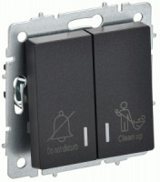 IEK BRITE мех. выкл. СУ 2 кл. 10А (инд. для отелей) ВС10-2-9-БрЧ черный BR-V20-2-10-K02