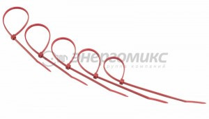 REXANT хомут нейлоновый  200x3.6 мм 25 шт красный, (10!) 07-0206-25