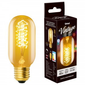 Uniel  LOFT L45A E27 40W винтажная лампа накаливания IL-V-L45A-40/GOLDEN/E27 CW01