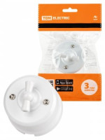 TDM РЕТРО ВИВИ выкл. ОУ поворотный проходной (бантик) (ABS-пластик) 10А белый  SQ1820-1005