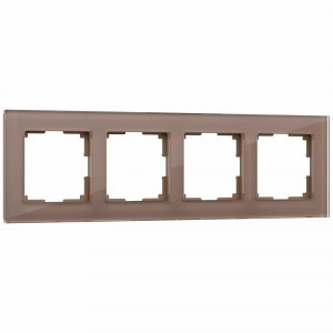 Werkel рамка СУ 4 мест. Favorit (латте, стекло) W0041142