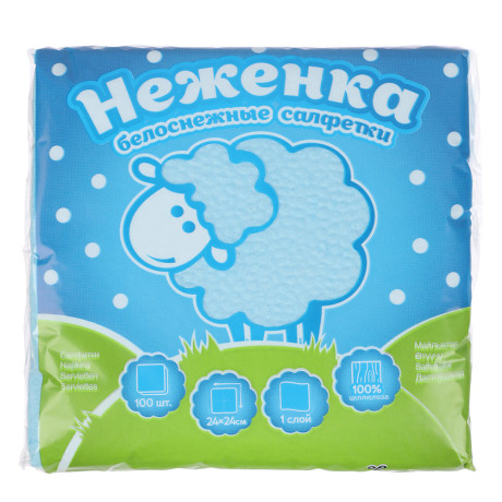 Салфетки бумажные однослойные 100 шт, п/у,2 вида