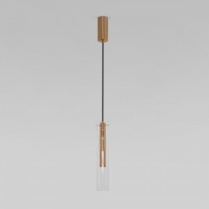 Eurosvet св-к св/д подвес. 5W 355lm 4000K 360x60x1200 мет. прозр./латунь Swan 50254/1 LED a063278