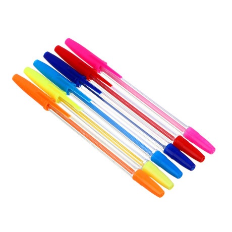 Набор ручек шариковых Clipstudio 6 цветов, наконечник 0,7 мм, в пакете с подвесом