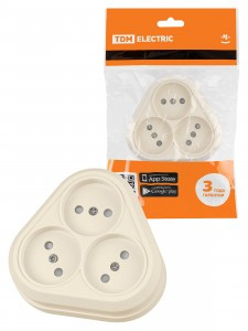 TDM Ладога роз. ОУ 3 мест. 10А IP20 (шторки) сл.кость SQ1801-0237