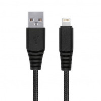 Дата-кабель Smartbuy USB - 8-pin для Apple, &quot;карбон&quot;, экстрапрочн., 2.0 м, до 2А, черный (iK-520n-2)