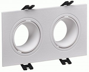 IEK св-к встр. под лампу 2xMR16 GU5.3 4102  пласт. белый 93x173x29 LT-UVB0-4102-GU05-2-K01