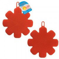 Щетка д/мытья посуды, овощей, фруктов &quot;Цветок&quot; (кратность 6шт!!!) силикон VL58-7 Мультидом