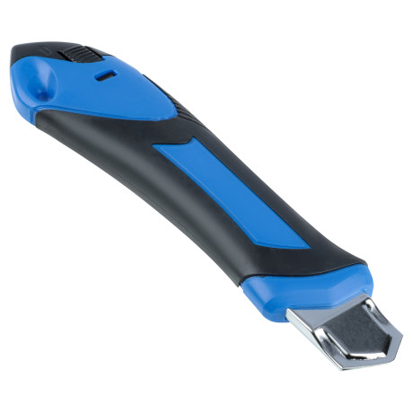 ЕРМАК Нож универсальный 25мм, метал.направ., Autolock, пластик+TPR, блистер