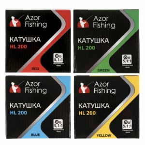 AZOR FISHING Катушка HL 200, передний фрикцион, 1 п.п, 4 цвета