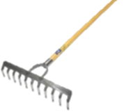 Грабли большие, 400х70мм, толщина 3мм, черенок осина 130см