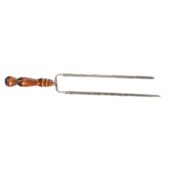 Шампур двойной для курицы нерж. с деревянной ручкой, толщина 3мм, 400мм + ручка