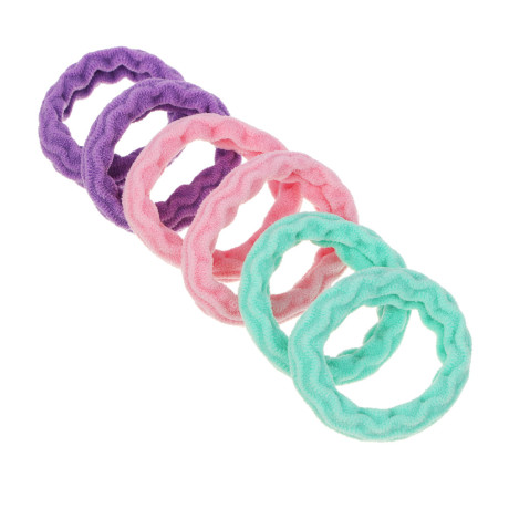 ЮНИLOOK Резинки для волос 6шт, d4,5см, нейлон, 4 микса цветов, ACS-54