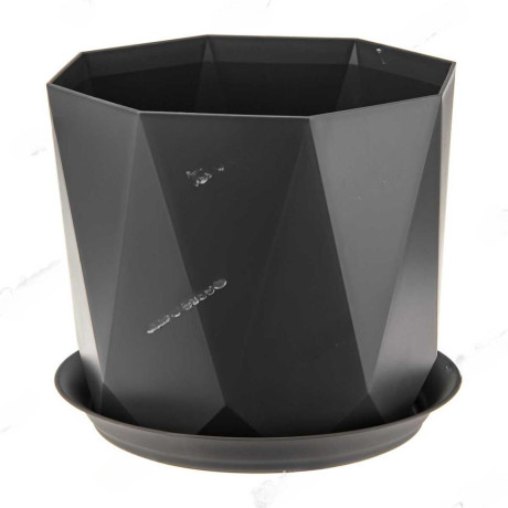 Кашпо ПРИЗМА D220 4,7л с поддоном графит М3139 х8
