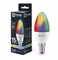 ASD/InHome Wi-Fi лампа св/д свеча E14 11W(990lm) димм RGB+3000-6500K 220V LED-СВЕЧА-RGBW-SMART