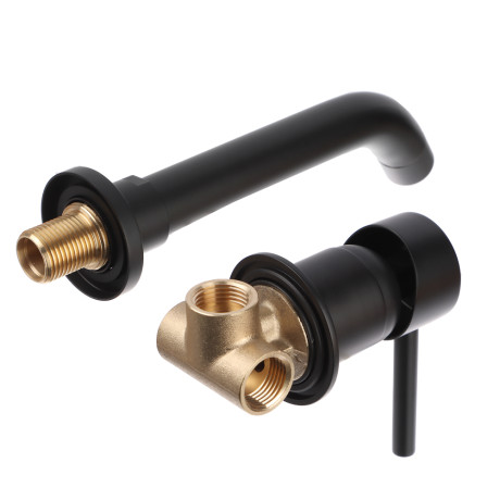 RAIN Смеситель для раковины, скрытый встраиваемый монтаж, излив 20см, картридж 35мм, латунь, черный