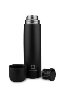 Термос Арктика 102-1000, узк. горло, 1л (чёрный песок/матовый) нерж. сталь