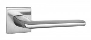 Ручка дверная компл.квадрат.основ. PUERTO Гляссе никель матовый INAL 555-03 slim SN