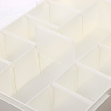 Органайзер для мелочей Keeplex Fiori с разделителями M 19х16х4,5см, пластик, белое облако