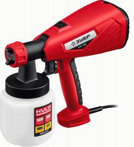 Краскопульт ЗУБР "МАСТЕР" электрический, 500 Вт, HVLP,  0.8 л, краскоперенос 0-800 мл/мин, вязкость