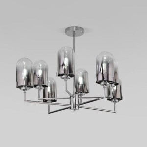 Eurosvet люстра E14 8x40W 760х760х520 металл хром/дымчатый Pluto 60156/8 Умный дом a065044