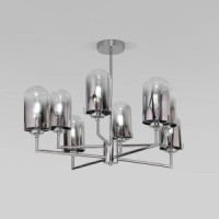 Eurosvet люстра E14 8x40W 760х760х520 металл хром/дымчатый Pluto 60156/8 Умный дом a065044