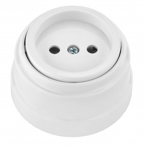 Bylectrica РЕТРО роз. ОУ 1 мест. БЕЛЫЙ (корп. ABS-пластик) (16А) РА16-0201